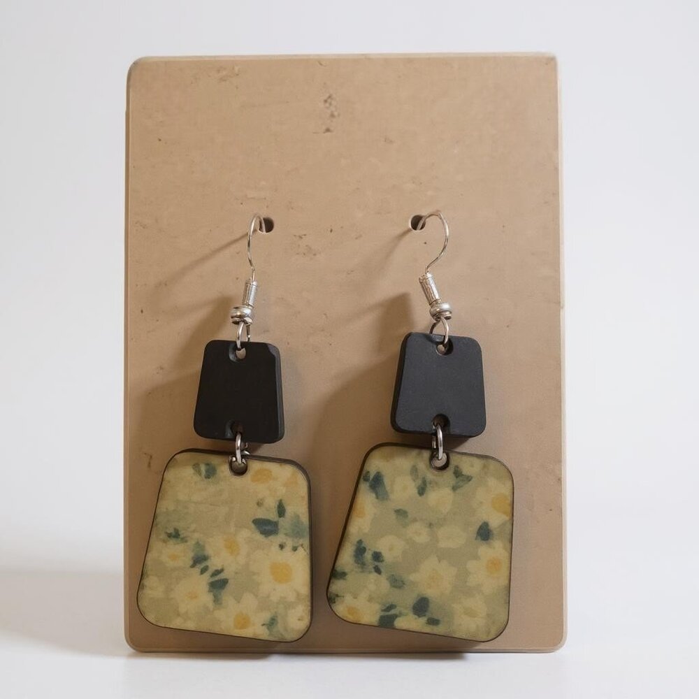 Floral Patterned Dangle Earrings